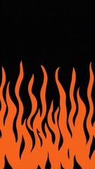 Orange flames on a black background