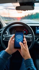 Mobile device controls car with wireless technology 