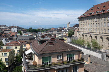 Obraz premium The old town of city of Lausanne, Switzerland