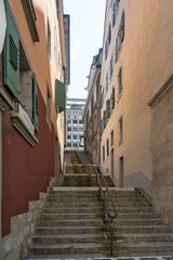 Fototapeta premium The old town of city of Lausanne, Switzerland