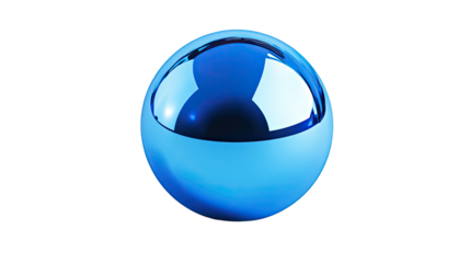 Metallic ball on a transparent background