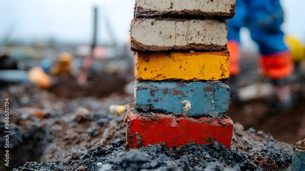 Aufkleber close up view of earth s crust layers from deep drilling project in russia