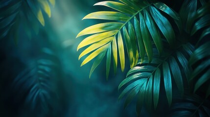 Tropical Leaf with Sunbeams