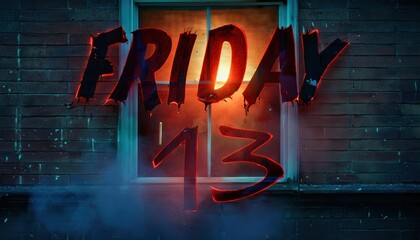 Friday the 13th Horror Theme Window Scene