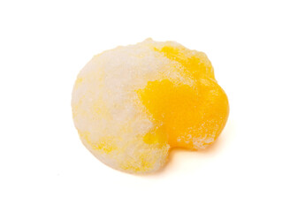 Freeze Dried Lemon Flavored Candy Isolated on a White Background