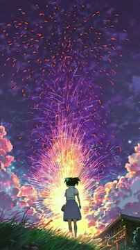 High-Speed Fireworks Display