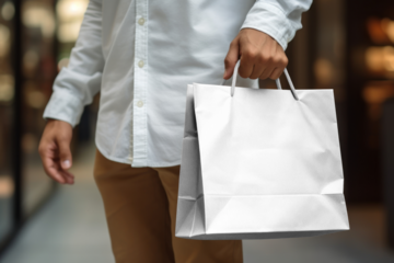 Paper shopping bag png product mockup, transparent design