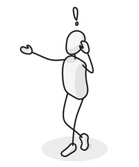 Isometric stick man figure story set characters