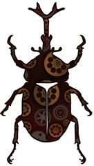カブトムシのスチームパンクのシルエットアイコン