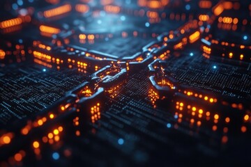 Fototapeta premium A computer chip with a lot of lights on it