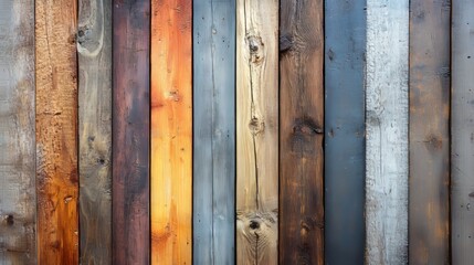 A selection of distressed wooden planks showcasing warm, amber hues alongside cooler, greyish wood tones, illuminated by soft, natural light