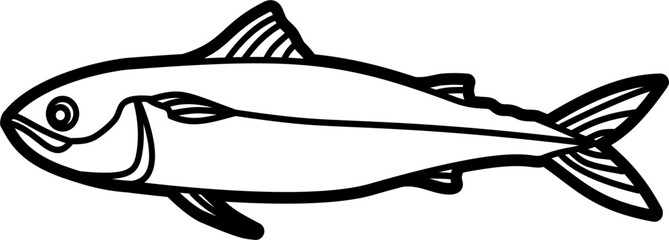 Mackerel fish illustration outline vector