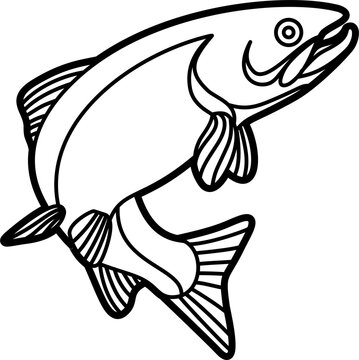 recommend clip art: Salmon fish illustration outline vector