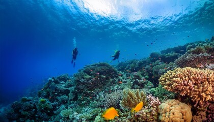 Obraz premium coral reef and diver
