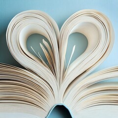 Heart-shaped pages within a book offer a charming, unique touch