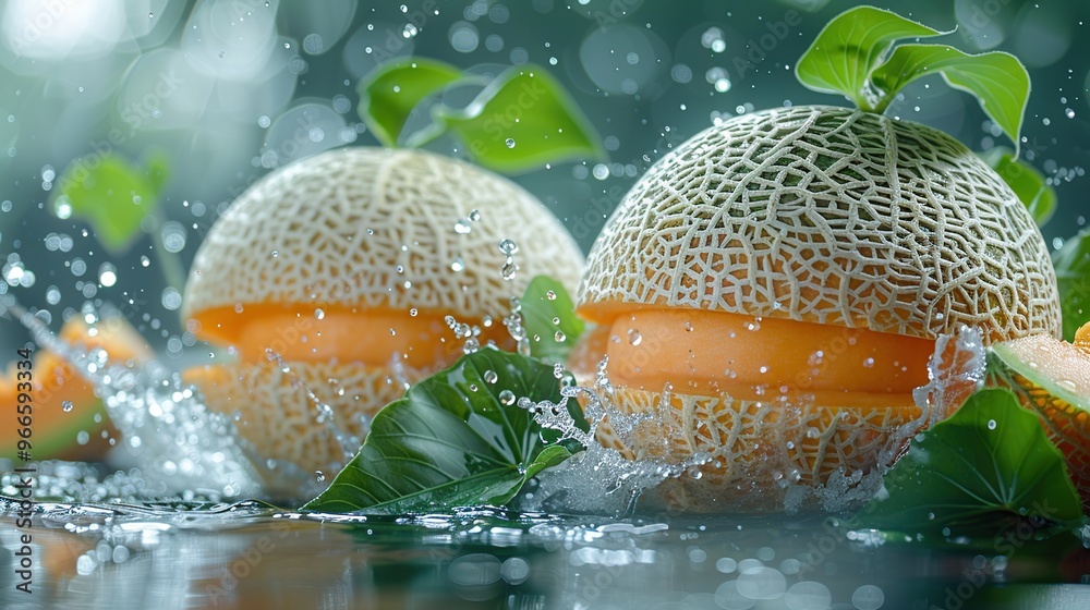 Poster cantaloupe splash