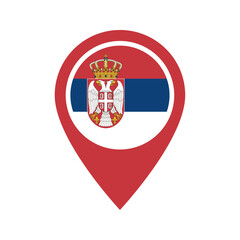 Obraz premium Serbia flag location icon
