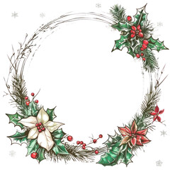 PNG Christmas wreath graphics pattern plant.
