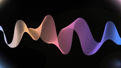 Horizontal Abstract background with colorful futuristic wave lines