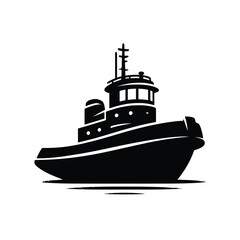 Obraz premium Tugboat Silhouette on Water