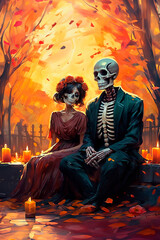 Fototapeta premium Day of the Dead, remembering the departed 1th November.