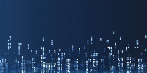 Background Abstract for Blue colored Tech Finance Fintech Pixel Pattern. Abstract Business Tech Science Vector Backdrop