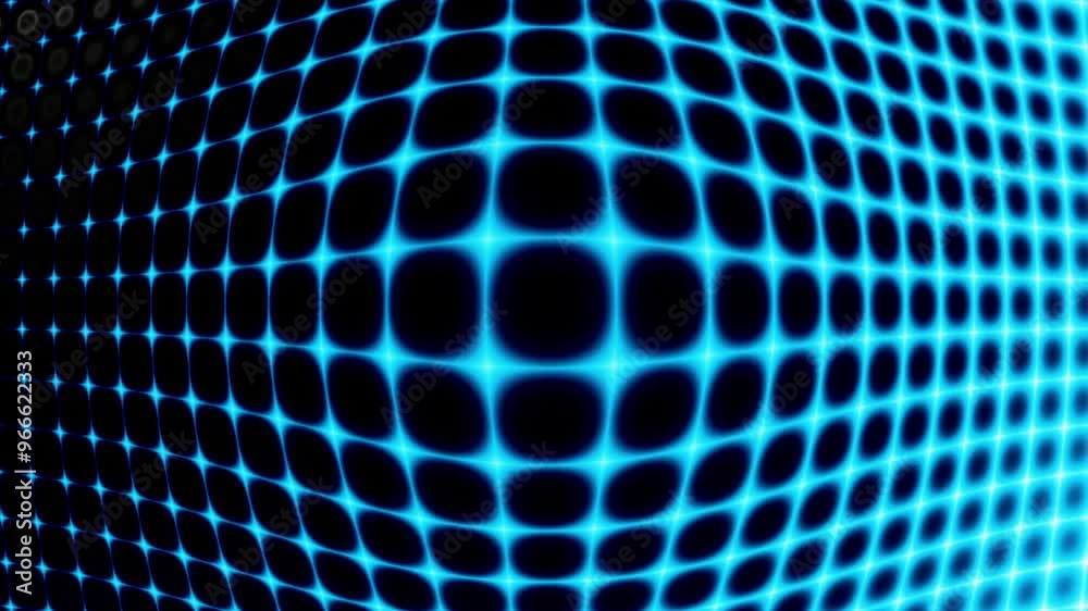 Fototapete technology digital wave background concept. beautiful motion waving dots texture with glowing defocu