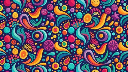 Fototapeta premium Vibrant seamless pattern with a mix of bold colors and abstract shapes, colorful, bright, vibrant, seamless, pattern, abstract