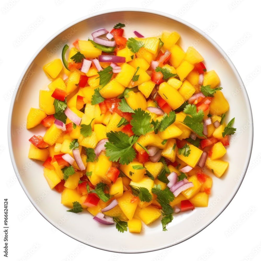 Canvas Prints PNG Mango Salsa plate salad mango.