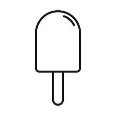 Ice cream icon illustration. Popsicle outline graphic. Minimal frozen treat symbol. Vector dessert sign.