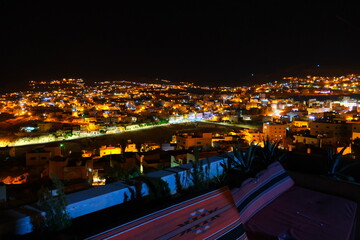ペトラの村 ワディ・ムサの幻想的な夜景