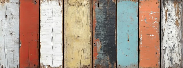 A Wall of Varied, Weathered Wooden Planks