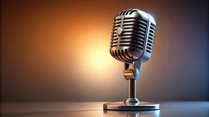 Retro microphone on isolated background, vintage, microphone, old fashioned, classic, music, sound, recording