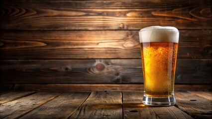 Cold beer in a glass sitting on a rustic wood table, cold, beer, glass, wood, table, refreshment, drink, alcoholic beverage