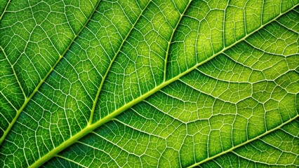 Close-up of a detailed green leaf texture, nature, plant, organic, pattern, background, macro, veins, freshness