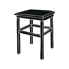 Vector hand drawn sketch doodle stool isolated on white background