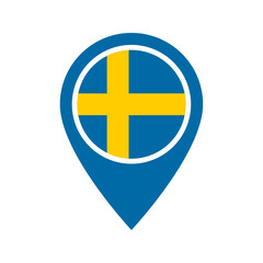 Obraz premium Sweden flag location icon