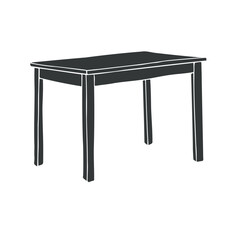 Vector hand drawn sketch doodle table isolated on white background