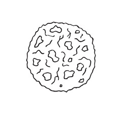 Vector hand drawn sketch doodle outline cookie isolated on white background