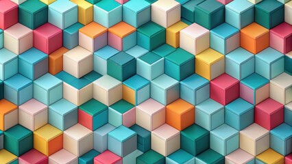 Obraz premium Abstract geometric pattern created by multiple cubes arranged in a repetitive design, cube, geometric, pattern, abstract