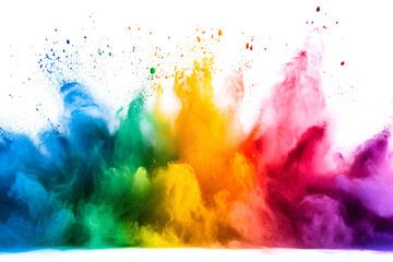 A vibrant explosion of colored powder creating a dynamic and artistic visual effect.