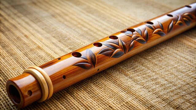 Traditional Korean bamboo flute with intricate carvings and delicate sound, daegeum, bamboo, flute, korea, instrument, traditional
