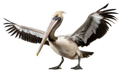Obraz premium PNG Pelican landing pelican animal bird.