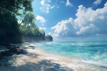 Fototapeta premium See the beautiful and serene beach view