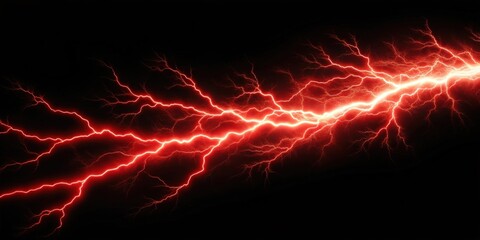 Red lightning striking across a black background, red, lightning, storm, electricity, power, energy, dramatic, atmospheric, weather