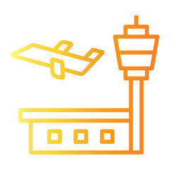 airport Line Gradient Icon