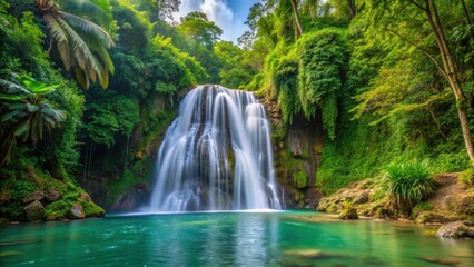Tropical waterfall in Mele Maat Cascades, Vanuatu, tropical, waterfall, Mele Maat Cascades, Port Vila, Efate Island