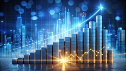Fototapeta premium Growth of financial commerce in a digital era, finance, commerce, growth, stock market, data, technology, digital, online