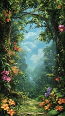 A Path Leading Through a Lush, Tranquil Forest.