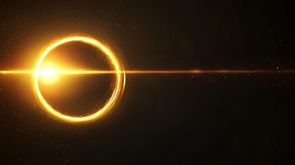 Bright celestial phenomenon with a glowing ring and light rays.